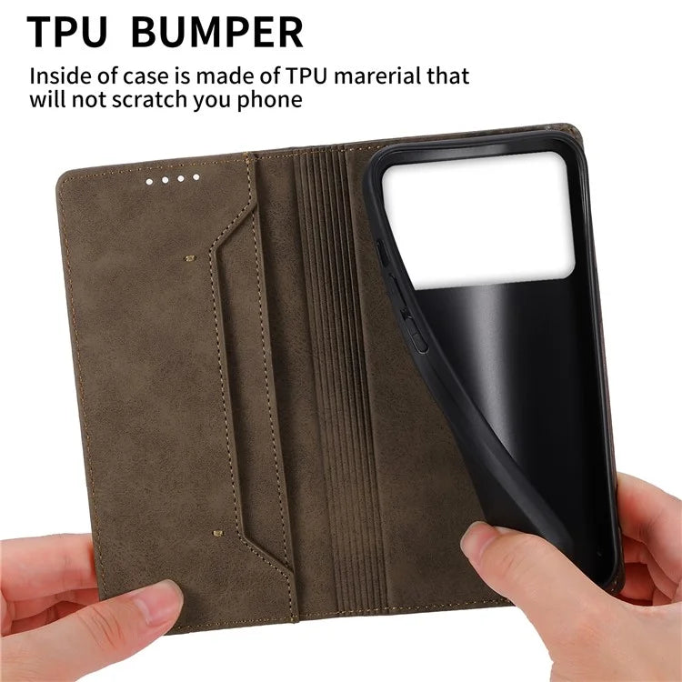 DF-05 For Xiaomi Poco F6 Pro 5G / Redmi K70 5G / K70 Pro 5G RFID Blocking Case PU Leather Phone Cover