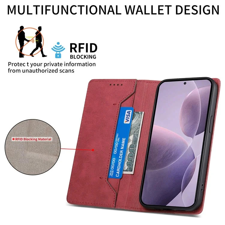 DF-05 For Xiaomi Poco F6 Pro 5G / Redmi K70 5G / K70 Pro 5G RFID Blocking Case PU Leather Phone Cover