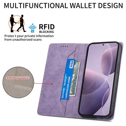 DF-05 For Xiaomi Poco F6 Pro 5G / Redmi K70 5G / K70 Pro 5G RFID Blocking Case PU Leather Phone Cover