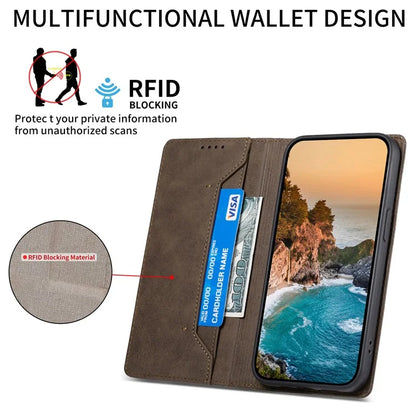 DF-05 For Xiaomi Redmi 13 4G / 5G / Note 13R 5G / Poco M6 4G Case RFID Blocking Leather Phone Shell