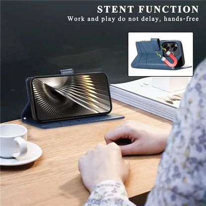DF-06 For Xiaomi Redmi Turbo 3 5G / Poco F6 5G Wholesale Phone Case Line Imprint Leather Wallet Cover