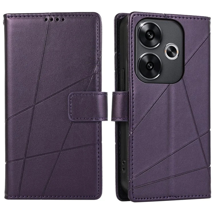 DF-06 For Xiaomi Redmi Turbo 3 5G / Poco F6 5G Wholesale Phone Case Line Imprint Leather Wallet Cover