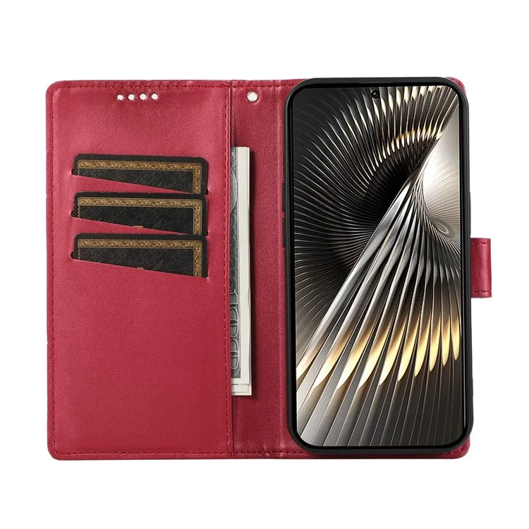 DF-06 For Xiaomi Redmi Turbo 3 5G / Poco F6 5G Wholesale Phone Case Line Imprint Leather Wallet Cover