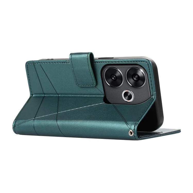 DF-06 For Xiaomi Redmi Turbo 3 5G / Poco F6 5G Wholesale Phone Case Line Imprint Leather Wallet Cover