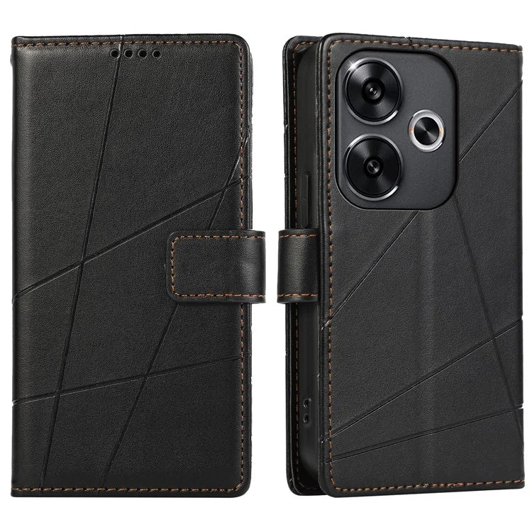 DF-06 For Xiaomi Redmi Turbo 3 5G / Poco F6 5G Wholesale Phone Case Line Imprint Leather Wallet Cover