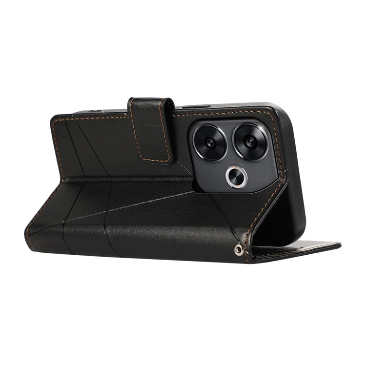 DF-06 For Xiaomi Redmi Turbo 3 5G / Poco F6 5G Wholesale Phone Case Line Imprint Leather Wallet Cover