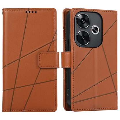 DF-06 For Xiaomi Redmi Turbo 3 5G / Poco F6 5G Wholesale Phone Case Line Imprint Leather Wallet Cover