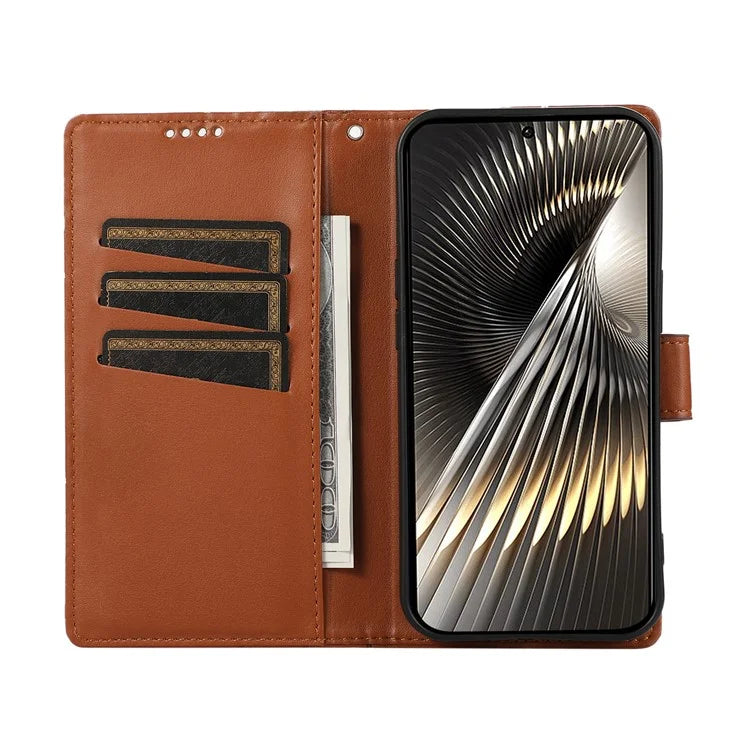 DF-06 For Xiaomi Redmi Turbo 3 5G / Poco F6 5G Wholesale Phone Case Line Imprint Leather Wallet Cover