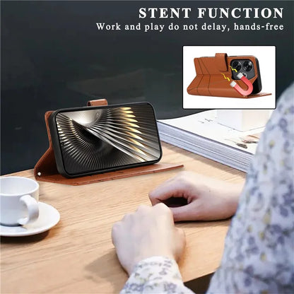 DF-06 For Xiaomi Redmi Turbo 3 5G / Poco F6 5G Wholesale Phone Case Line Imprint Leather Wallet Cover