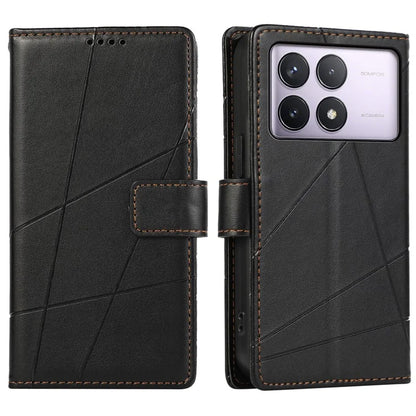 DF-06 For Xiaomi Poco F6 Pro 5G / Redmi K70 5G / K70 Pro 5G Phone Case Line Imprint Leather Wallet Cover