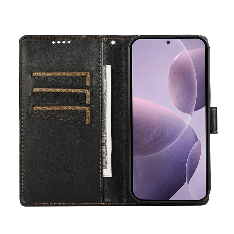 DF-06 For Xiaomi Poco F6 Pro 5G / Redmi K70 5G / K70 Pro 5G Phone Case Line Imprint Leather Wallet Cover