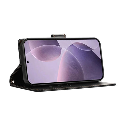 DF-06 For Xiaomi Poco F6 Pro 5G / Redmi K70 5G / K70 Pro 5G Phone Case Line Imprint Leather Wallet Cover