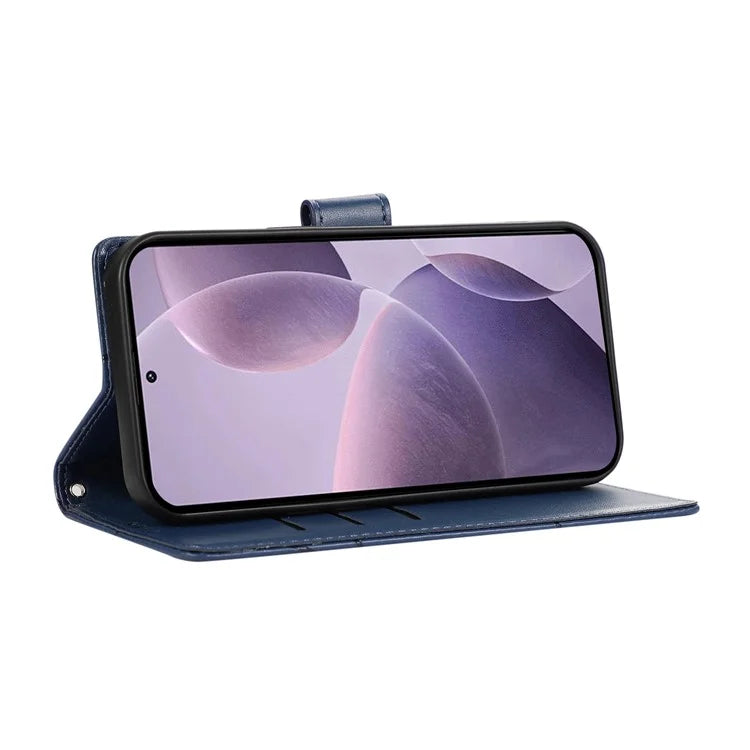 DF-06 For Xiaomi Poco F6 Pro 5G / Redmi K70 5G / K70 Pro 5G Phone Case Line Imprint Leather Wallet Cover