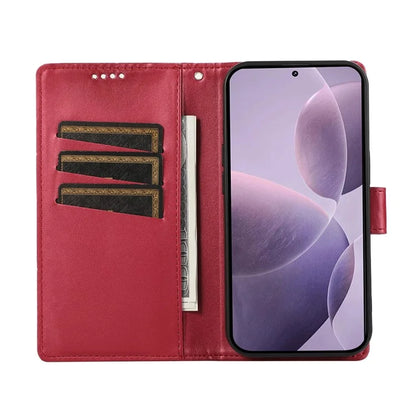 DF-06 For Xiaomi Poco F6 Pro 5G / Redmi K70 5G / K70 Pro 5G Phone Case Line Imprint Leather Wallet Cover