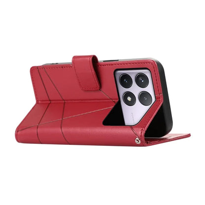 DF-06 For Xiaomi Poco F6 Pro 5G / Redmi K70 5G / K70 Pro 5G Phone Case Line Imprint Leather Wallet Cover