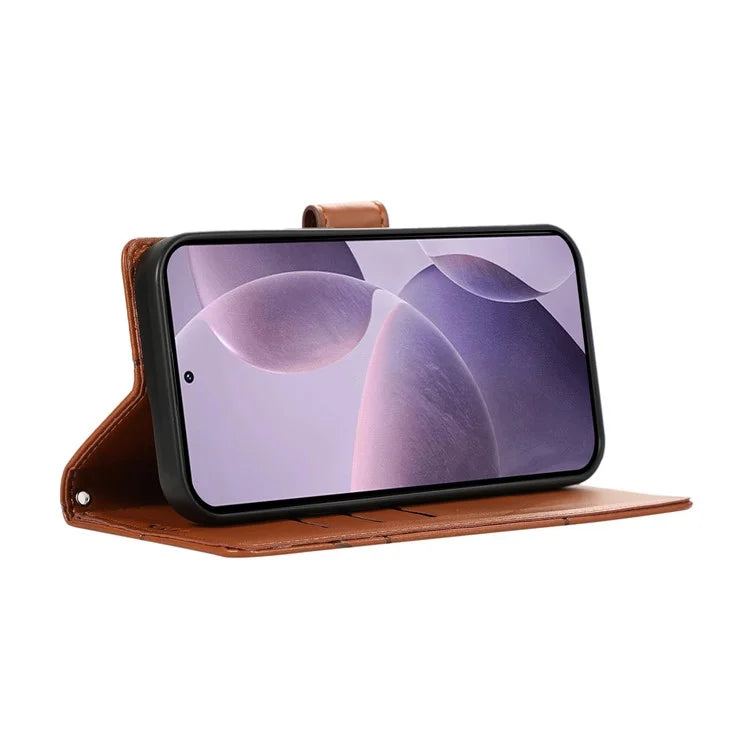 DF-06 For Xiaomi Poco F6 Pro 5G / Redmi K70 5G / K70 Pro 5G Phone Case Line Imprint Leather Wallet Cover