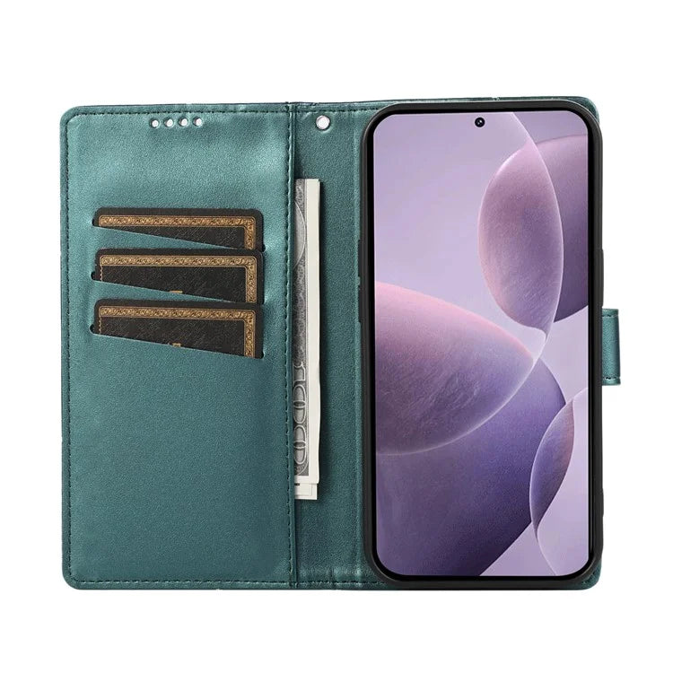 DF-06 For Xiaomi Poco F6 Pro 5G / Redmi K70 5G / K70 Pro 5G Phone Case Line Imprint Leather Wallet Cover