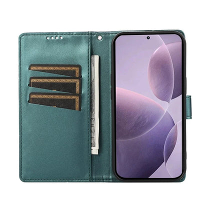 DF-06 For Xiaomi Poco F6 Pro 5G / Redmi K70 5G / K70 Pro 5G Phone Case Line Imprint Leather Wallet Cover