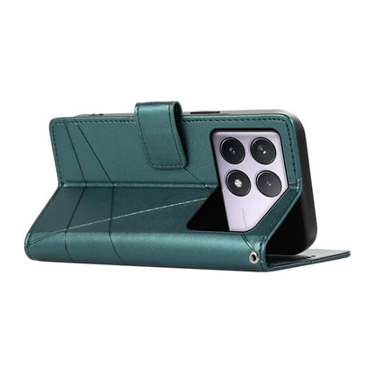 DF-06 For Xiaomi Poco F6 Pro 5G / Redmi K70 5G / K70 Pro 5G Phone Case Line Imprint Leather Wallet Cover
