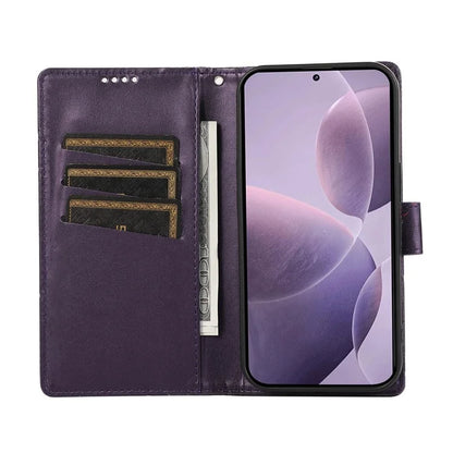 DF-06 For Xiaomi Poco F6 Pro 5G / Redmi K70 5G / K70 Pro 5G Phone Case Line Imprint Leather Wallet Cover