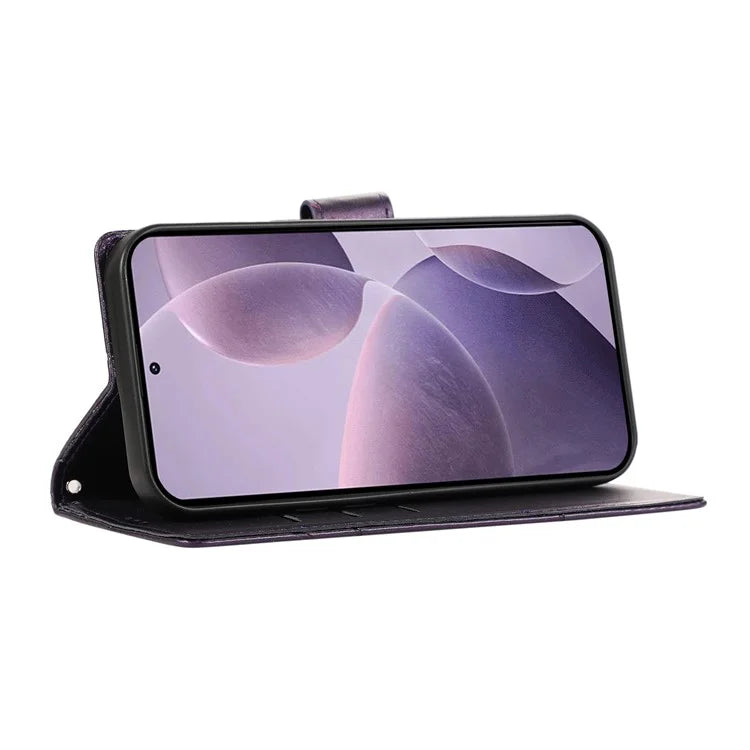 DF-06 For Xiaomi Poco F6 Pro 5G / Redmi K70 5G / K70 Pro 5G Phone Case Line Imprint Leather Wallet Cover