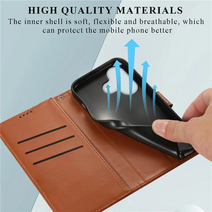 DF-06 For Xiaomi Redmi 13 4G / 5G / Note 13R 5G / Poco M6 4G Phone Case Leather Wallet Cover Line Imprint