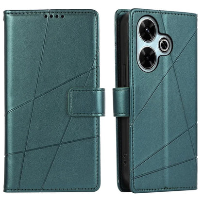 DF-06 For Xiaomi Redmi 13 4G / 5G / Note 13R 5G / Poco M6 4G Phone Case Leather Wallet Cover Line Imprint