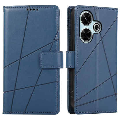 DF-06 For Xiaomi Redmi 13 4G / 5G / Note 13R 5G / Poco M6 4G Phone Case Leather Wallet Cover Line Imprint