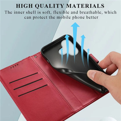 DF-06 For Xiaomi Redmi 13 4G / 5G / Note 13R 5G / Poco M6 4G Phone Case Leather Wallet Cover Line Imprint