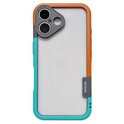 WOLMTT For iPhone 16 Plus Case PC+TPU Transparent Phone Cover Dual Color Frame Aesthetic Design