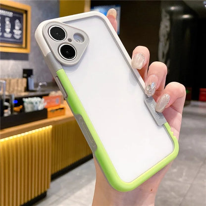 WOLMTT For iPhone 16 Plus Case PC+TPU Transparent Phone Cover Dual Color Frame Aesthetic Design