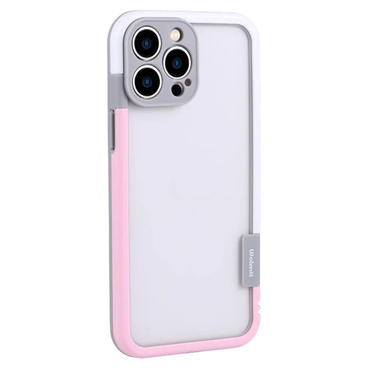 WOLMTT For iPhone 16 Pro Case Color Frame PC+TPU Clear Phone Cover