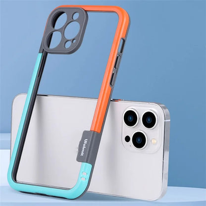 WOLMTT For iPhone 16 Pro Case Color Frame PC+TPU Clear Phone Cover