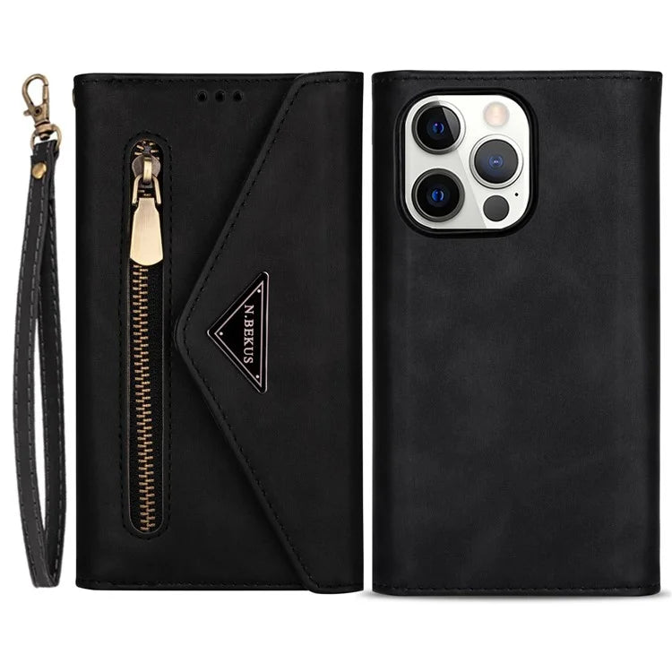 N.BEKUS For iPhone 16 Pro Max Cases Skin-Touch Cell Phone Cover with Short + Long Strap