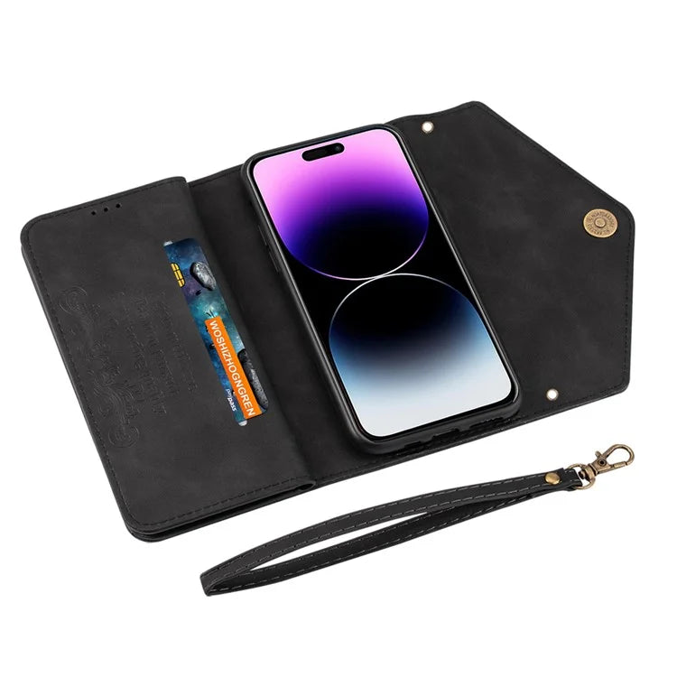 N.BEKUS For iPhone 16 Pro Max Cases Skin-Touch Cell Phone Cover with Short + Long Strap