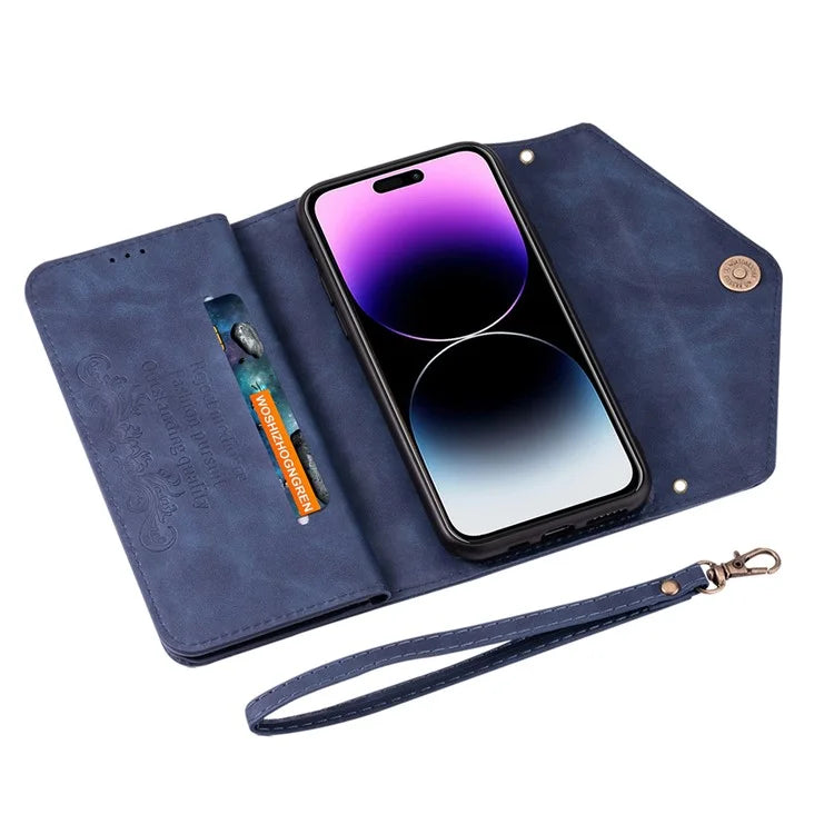 N.BEKUS For iPhone 16 Pro Max Cases Skin-Touch Cell Phone Cover with Short + Long Strap