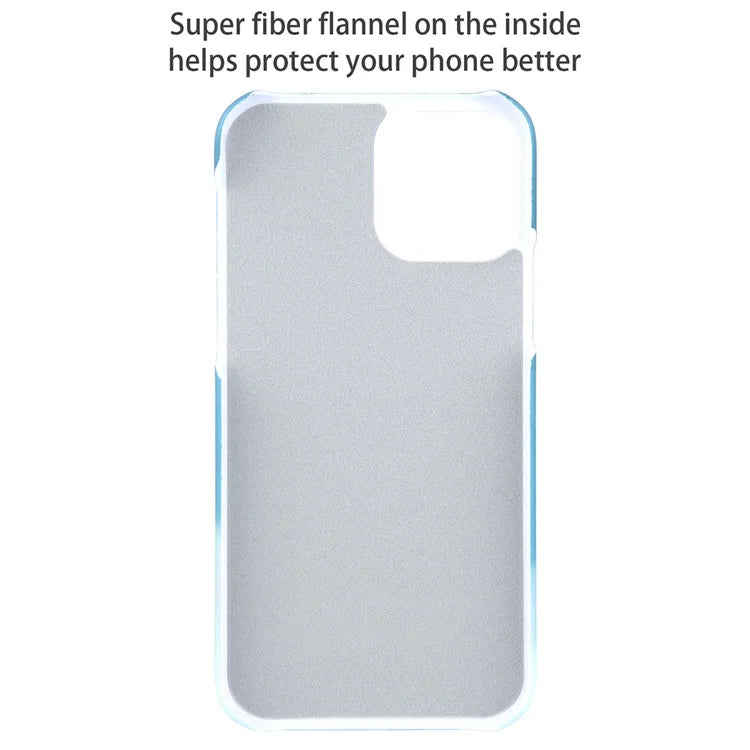 For iPhone 15 Pro Max Case Water Transfer Printing Design PC Hard Phone Cover - Blue Glacier