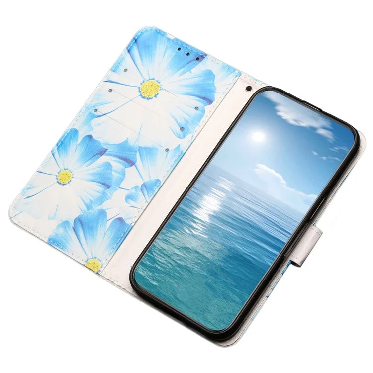 For Samsung Galaxy A55 5G Case Leather Card Slots Viewing Stand Phone Cover Pattern Printed