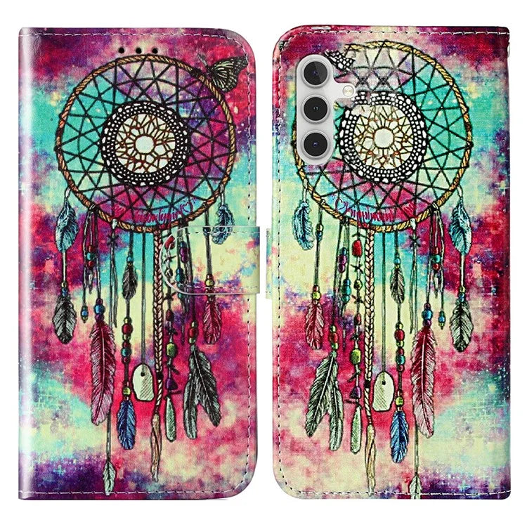 For Samsung Galaxy A55 5G Case Leather Card Slots Viewing Stand Phone Cover Pattern Printed