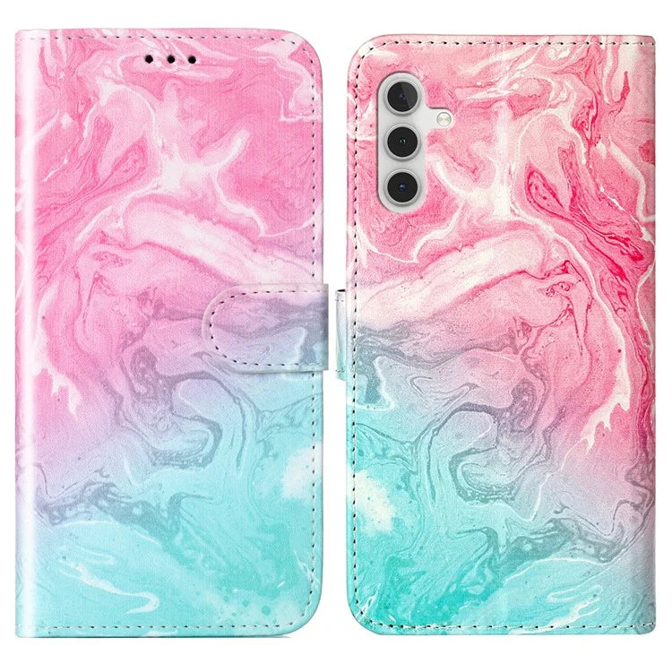 For Samsung Galaxy A55 5G Case Leather Card Slots Viewing Stand Phone Cover Pattern Printed