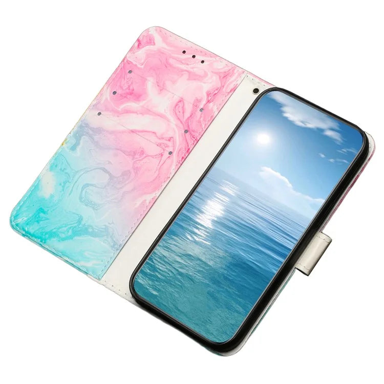 For Samsung Galaxy A55 5G Case Leather Card Slots Viewing Stand Phone Cover Pattern Printed