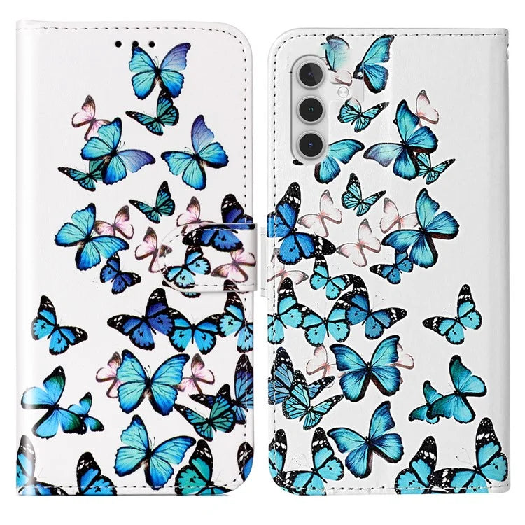 For Samsung Galaxy A55 5G Case Leather Card Slots Viewing Stand Phone Cover Pattern Printed