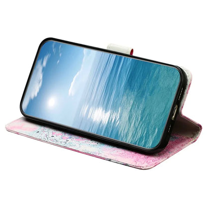 For Samsung Galaxy A55 5G Case Leather Card Slots Viewing Stand Phone Cover Pattern Printed