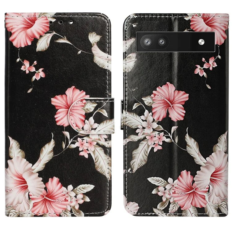 For Google Pixel 8a Case Leather Pattern Design Flip Wallet Phone Cover