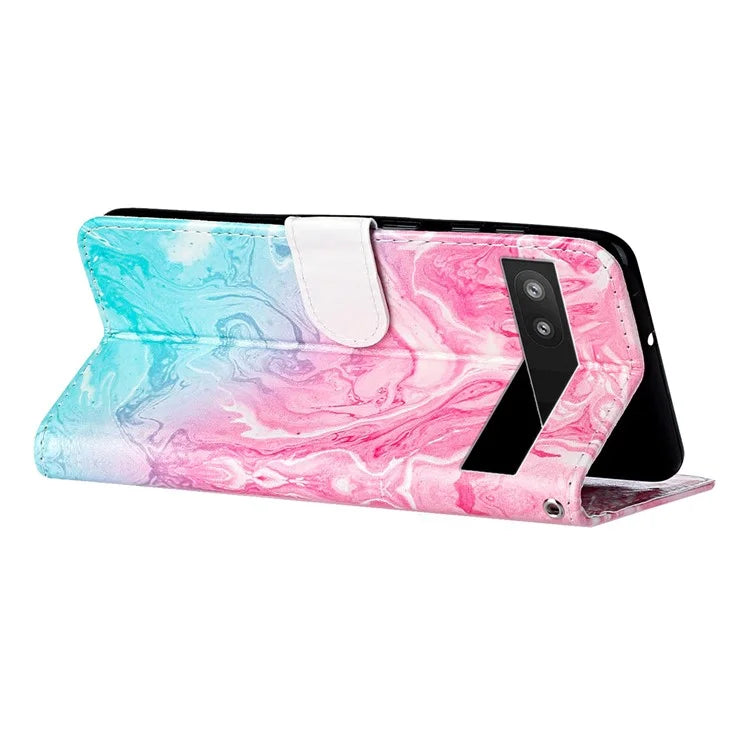 For Google Pixel 8a Case Leather Pattern Design Flip Wallet Phone Cover