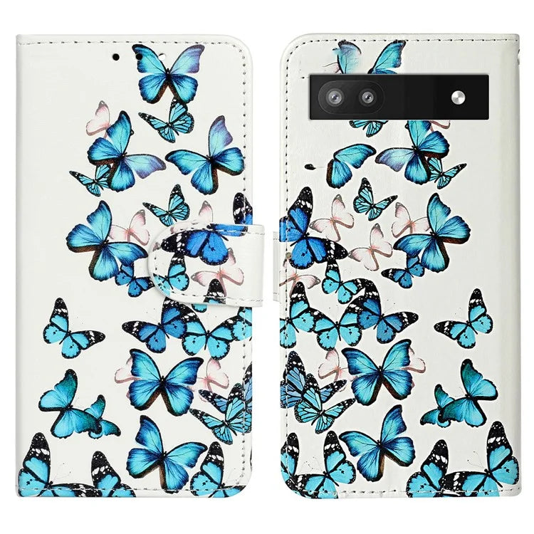 For Google Pixel 8a Case Leather Pattern Design Flip Wallet Phone Cover