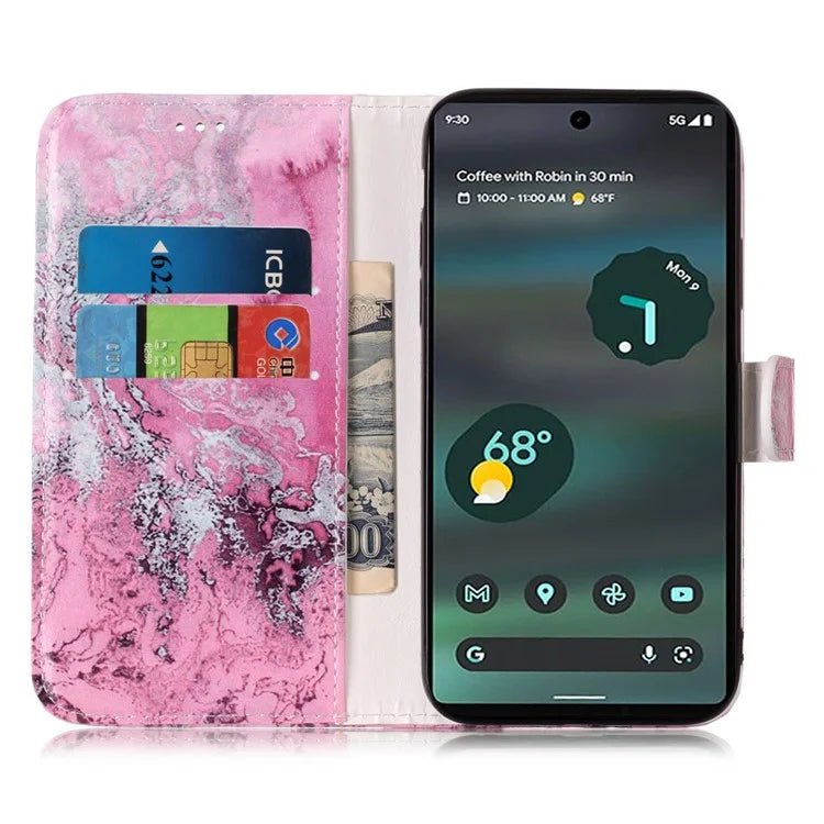 For Google Pixel 8a Case Leather Pattern Design Flip Wallet Phone Cover