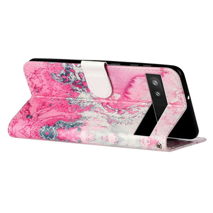 For Google Pixel 8a Case Leather Pattern Design Flip Wallet Phone Cover