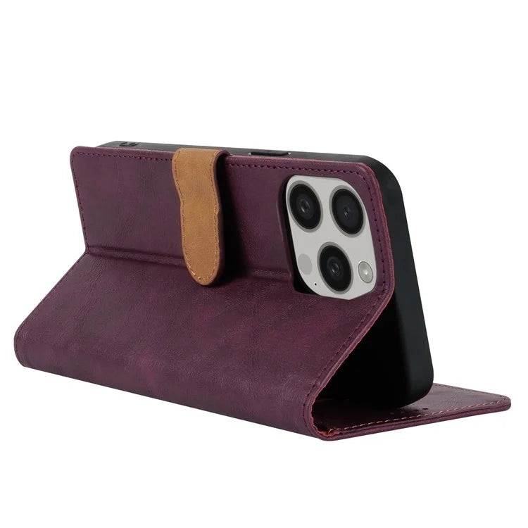 N.BEKUS CSJ-001 For iPhone 16 Pro Wallet Case PU Leather Cover with Stand