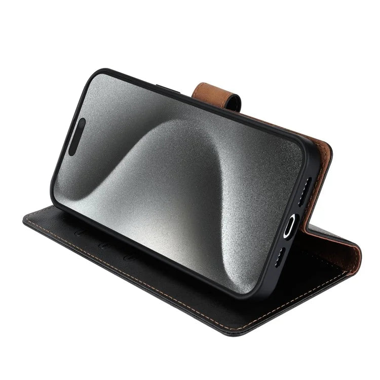 N.BEKUS CSJ-001 For iPhone 16 Pro Wallet Case PU Leather Cover with Stand